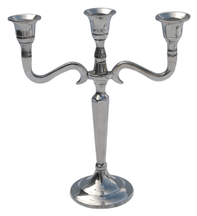 Forsølvet, 3 arm 22 cm høj